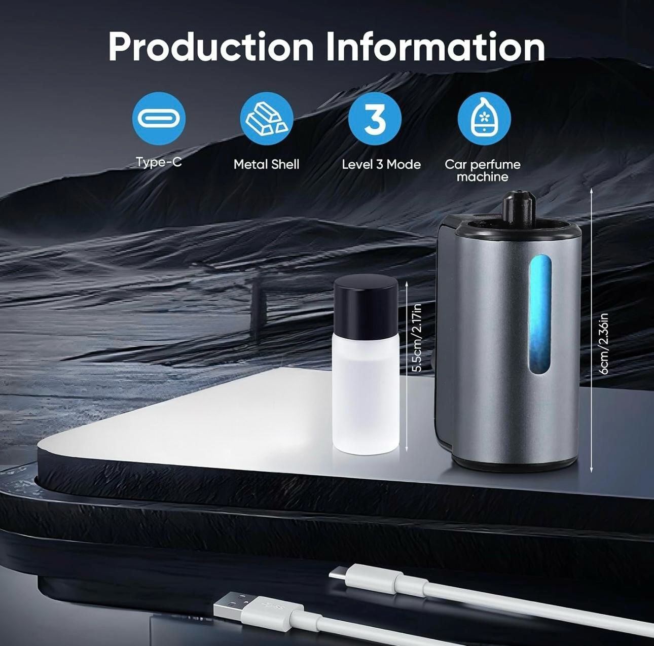 Smart Rechargeable Car Essential Oil Diffuser